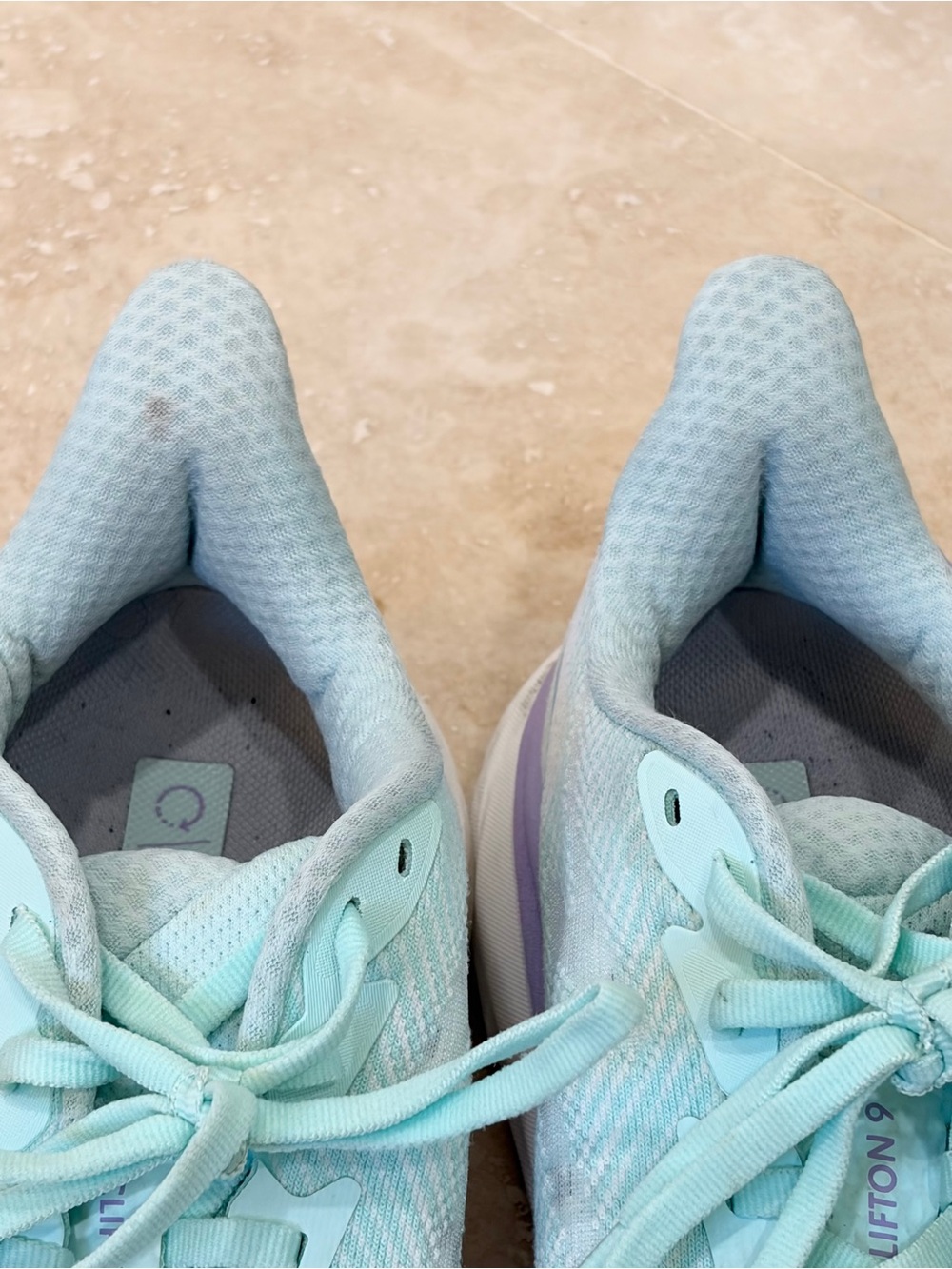 Hoka Clifton 9 Women's Sneaker in Sunlit Ocean/Lilac Mist Size 7D - Picture 8 of 11